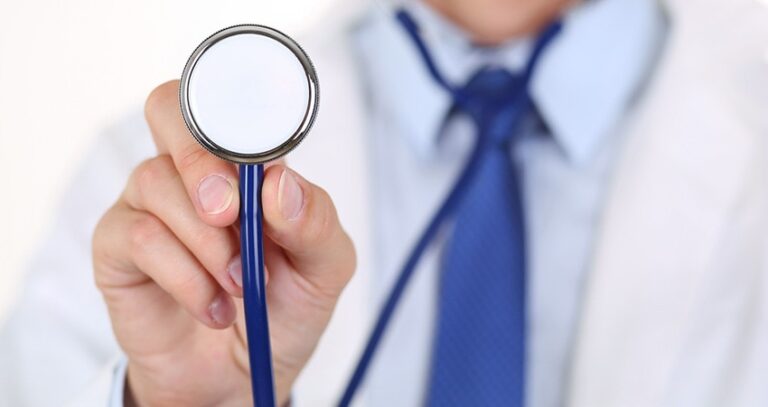 Doctor Showing A Closeup Of A Stethoscope